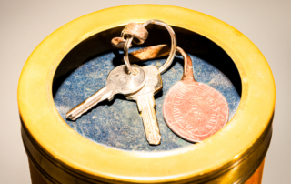 Key Rack made from turned wood top view