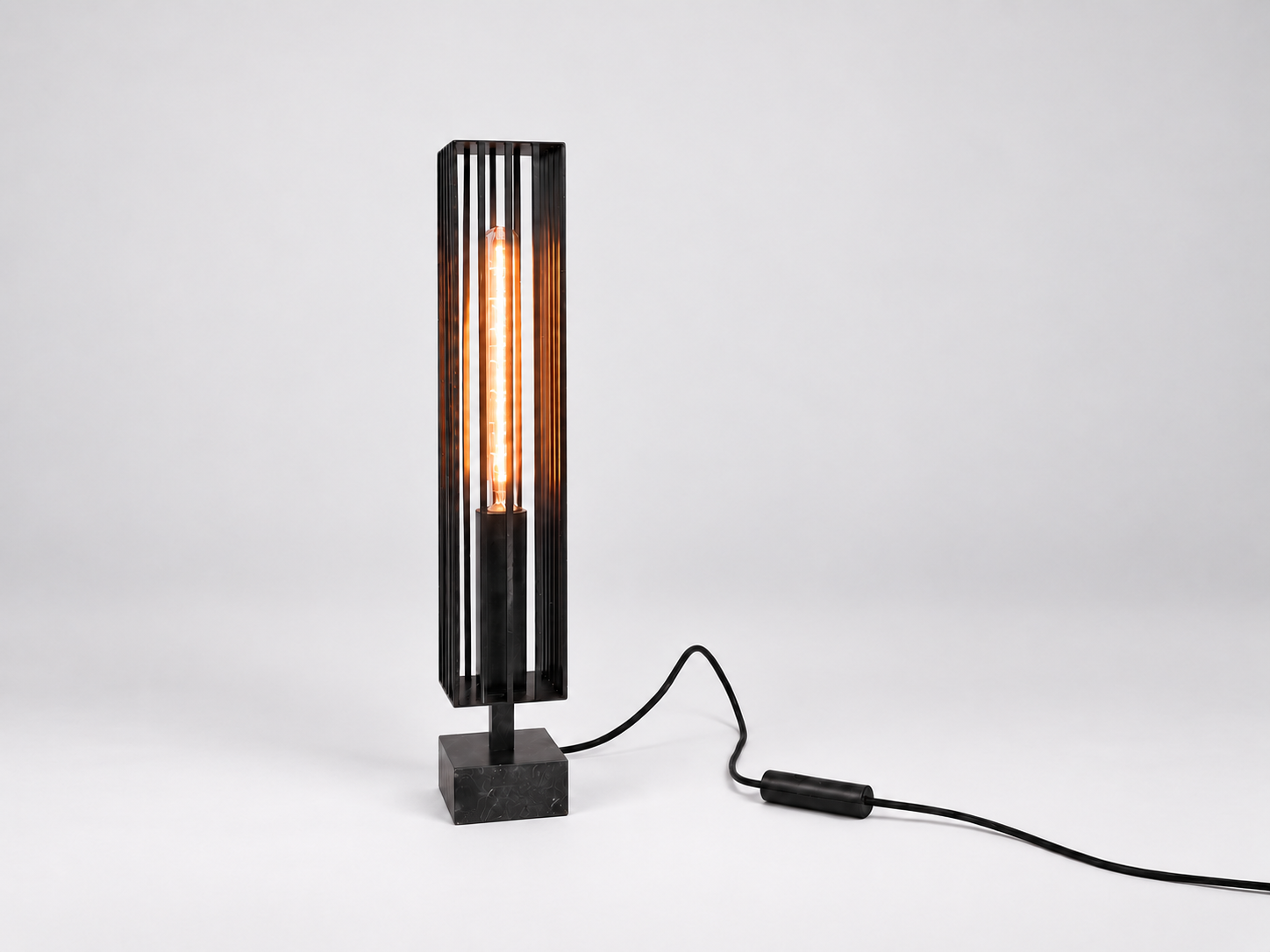 Black Designer Desk Lamp or Floor Lamp called VogelFrei